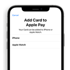 Choose the device where to attach the card - iPhone or Apple Watch. Then the card details will be filled in automatically